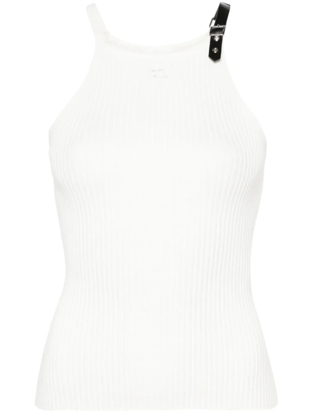 Buckle-Detail Ribbed Tank Top