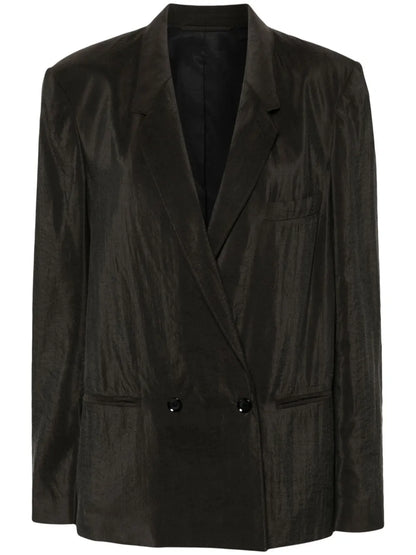 Double-Breasted Silk Blend Blazer