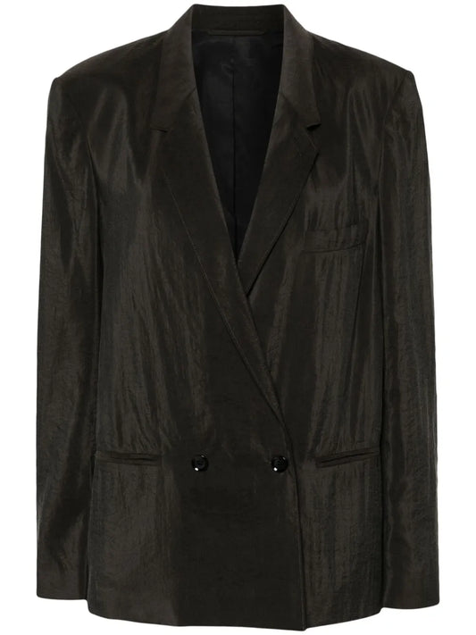 Double-Breasted Silk Blend Blazer