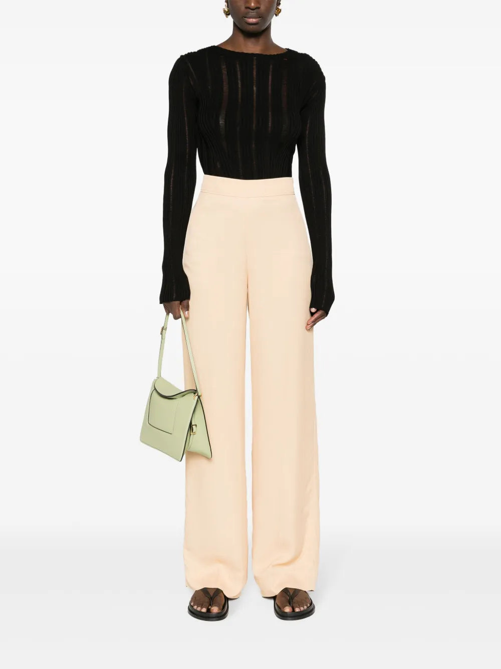 High-Waisted Straight-Leg Trousers