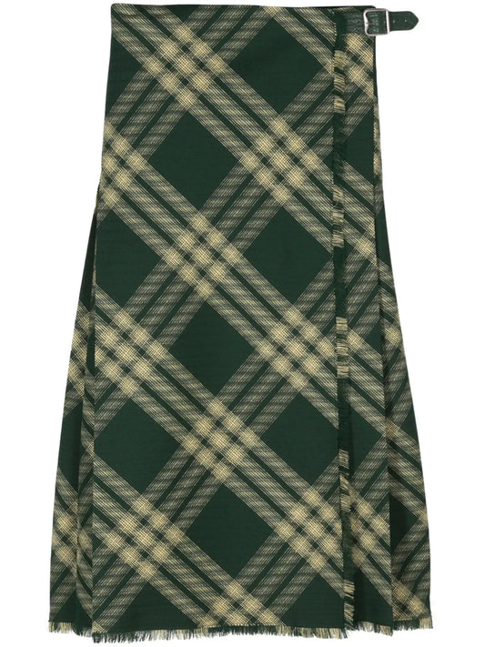 Pleat-Detail Wool Skirt