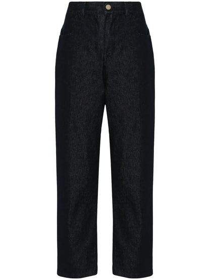 Logo-Patch Tapered-Leg Jeans