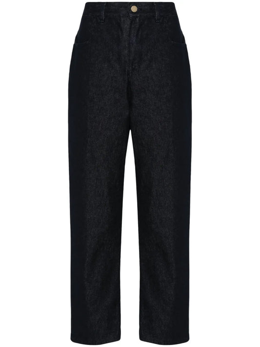 Logo-Patch Tapered-Leg Jeans