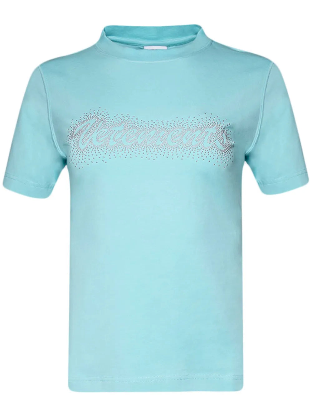 Rhinestone-Logo Crew Neck T-Shirt