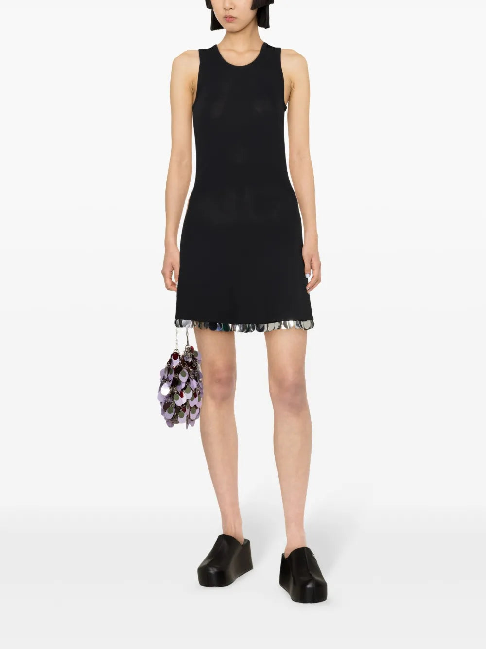 Paillete-Detail Sleeveless Minidress