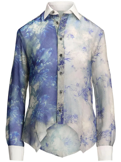 Nancie Floral-Print Silk Shirt