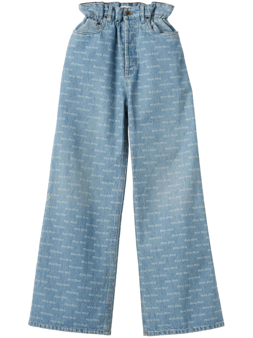 Logo-Print Wide-Leg Jeans