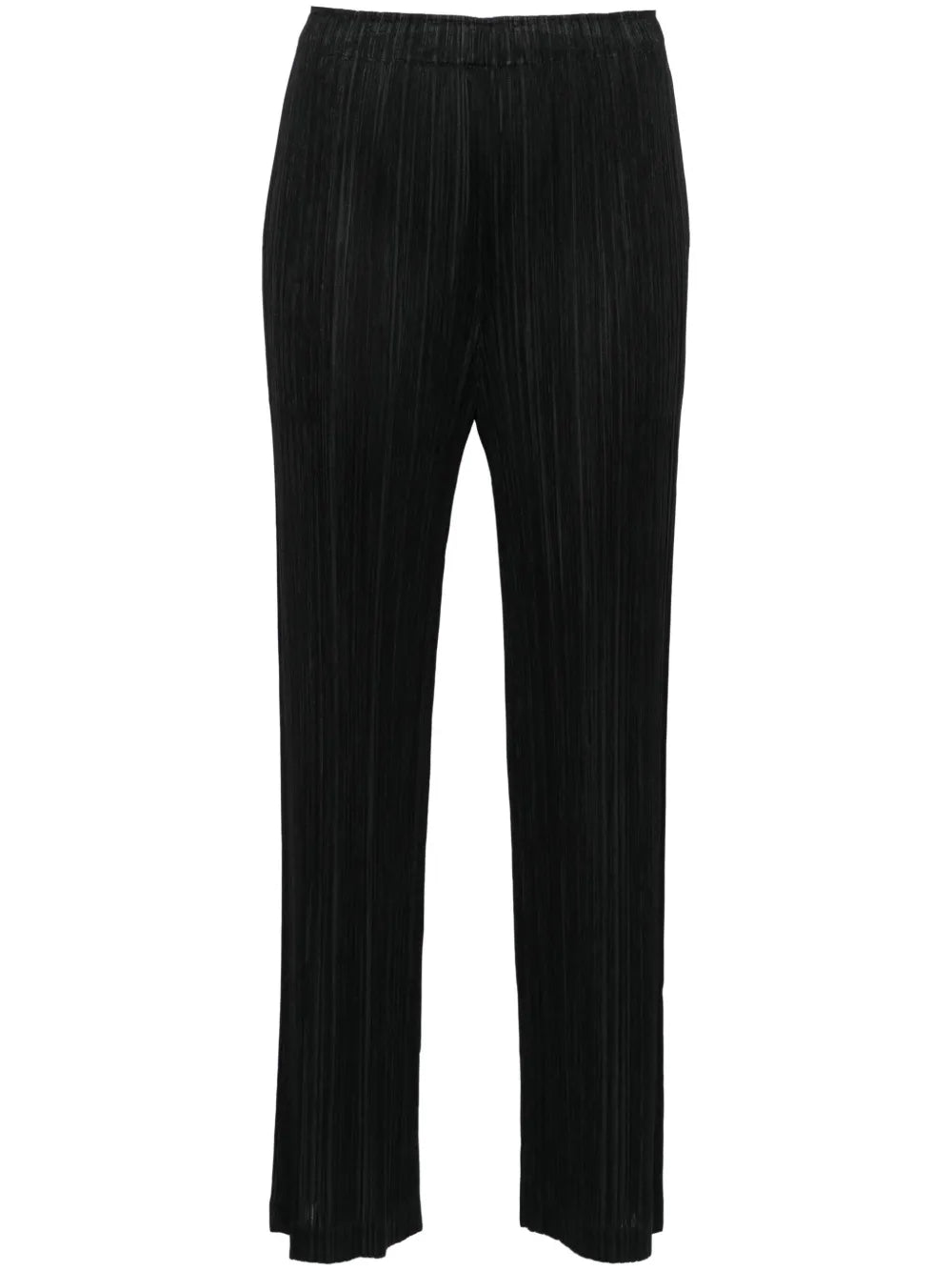 Straight-Leg Pleated Trousers