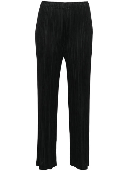 Straight-Leg Pleated Trousers