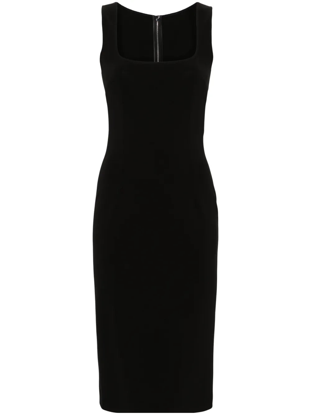 Square-Neck Sleeveless Midi Dress