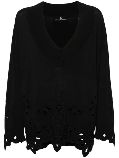 Broderie-Anglaise Ribbed Jumper