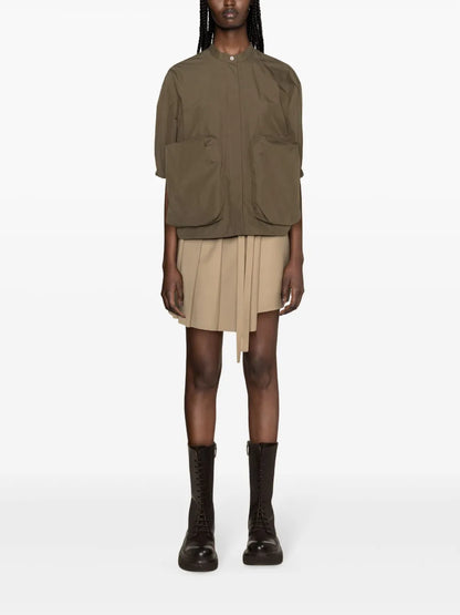 Band-Collar Poplin Shirt