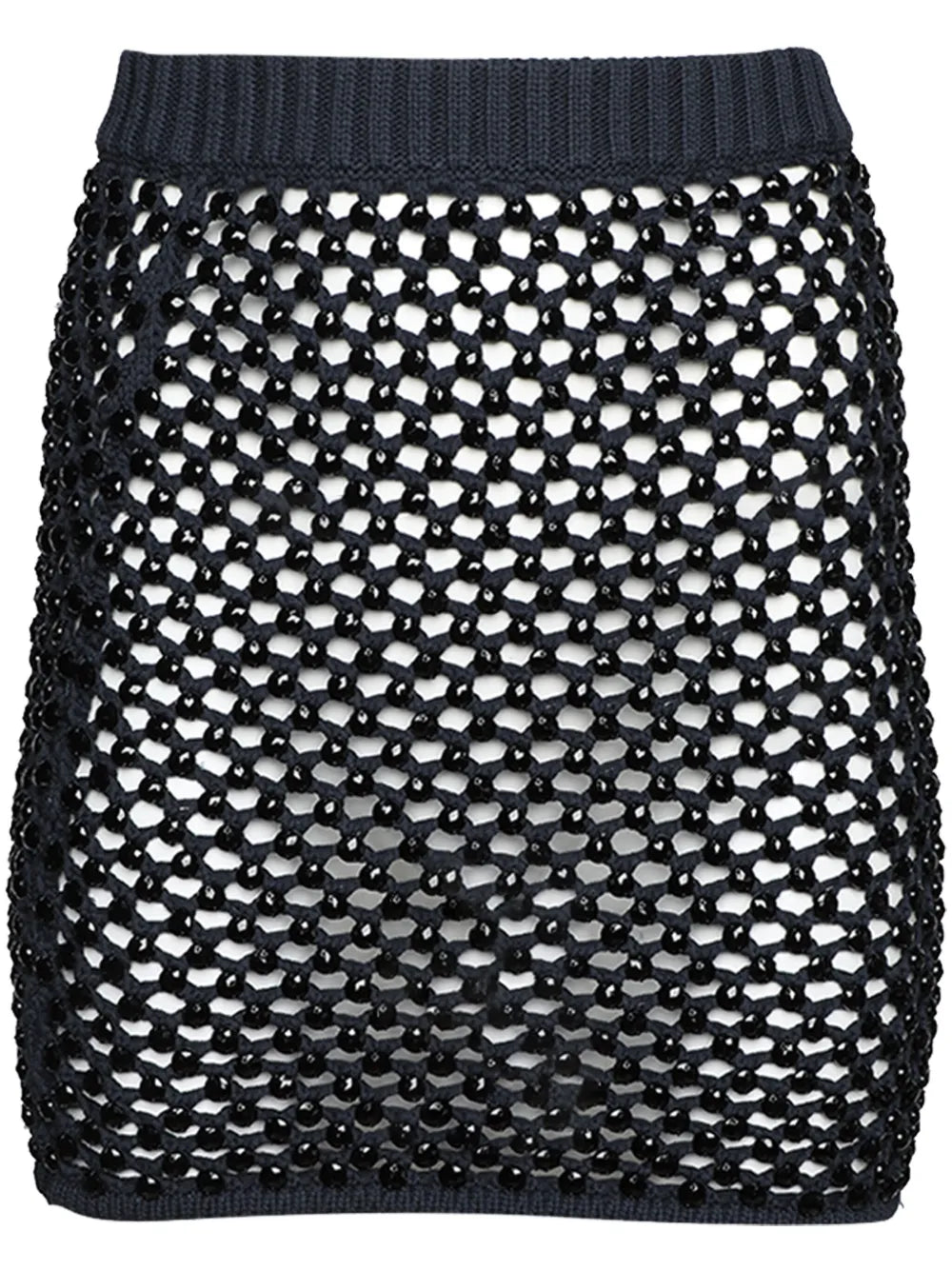 Crystal-Embellished Mesh Skirt