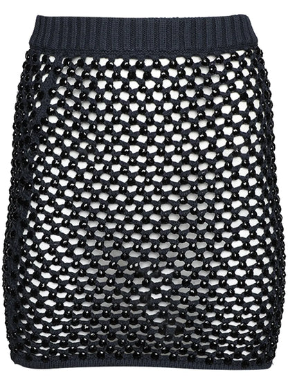 Crystal-Embellished Mesh Skirt