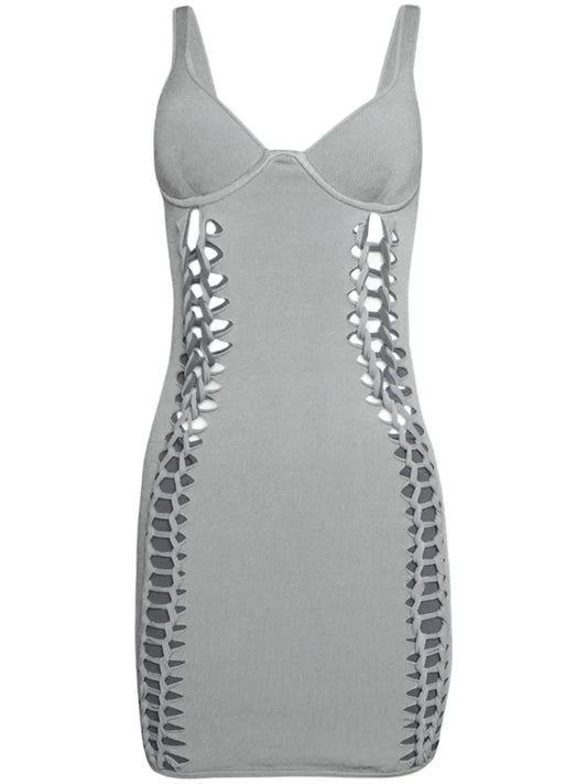 Braid-Embellished Mini Dress