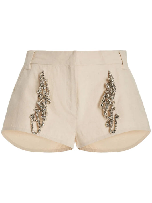 Rider Chain-Detailed Cotton Shorts
