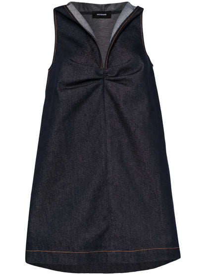 Hooded Denim Mini Dress