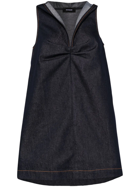 Hooded Denim Mini Dress