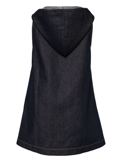 Hooded Denim Mini Dress