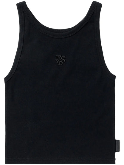 Monogram-Embroidered Cotton Tank Top