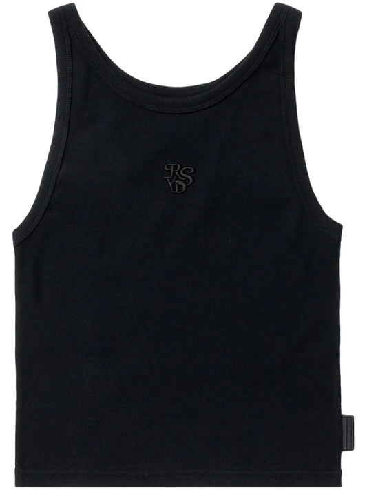 Monogram-Embroidered Cotton Tank Top