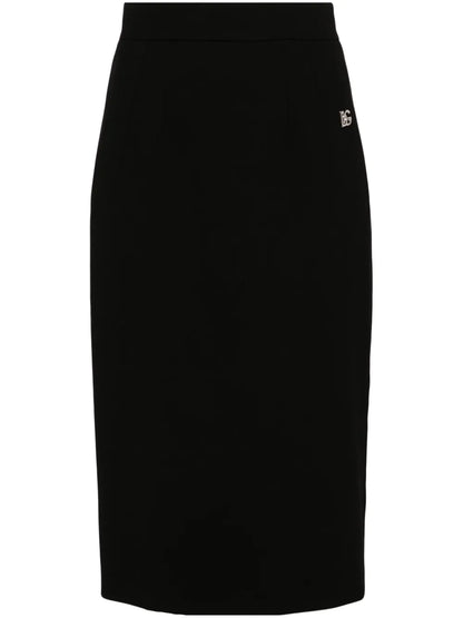 Virgin Wool Pencil Midi Skirt