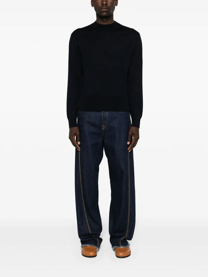 Mock-Neck Drop-Shoulder Jumper