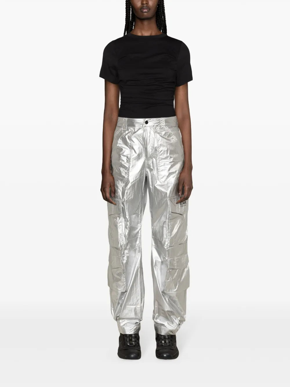 Wide-Leg Cargo Trousers