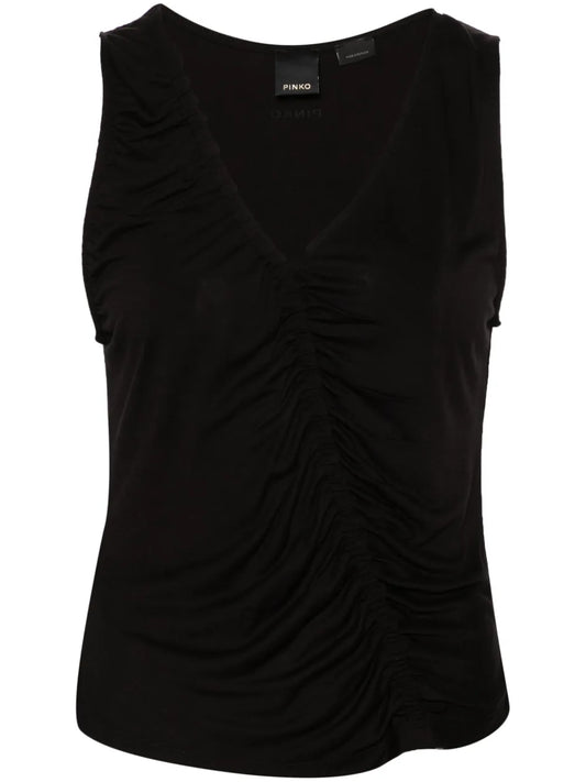 Gathered Sleeveless Tank Top