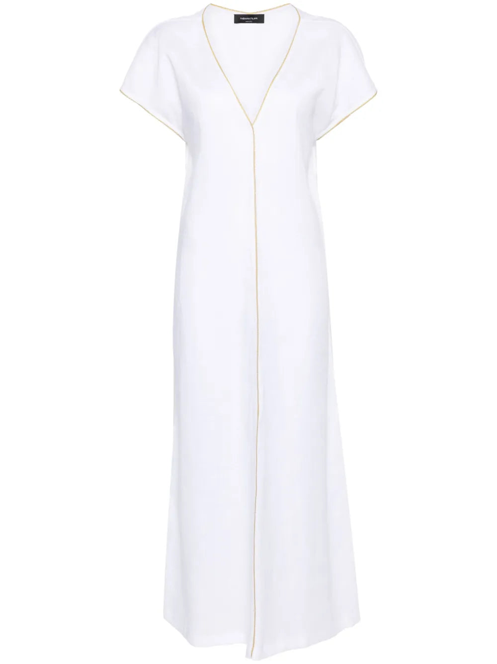 Monili-Chain Linen Maxi Dress