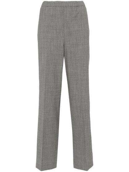 Mélange Straight-Leg Trousers