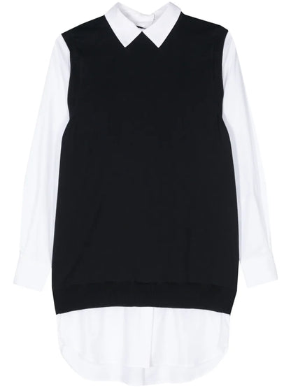 Layered-Design Cotton Dress