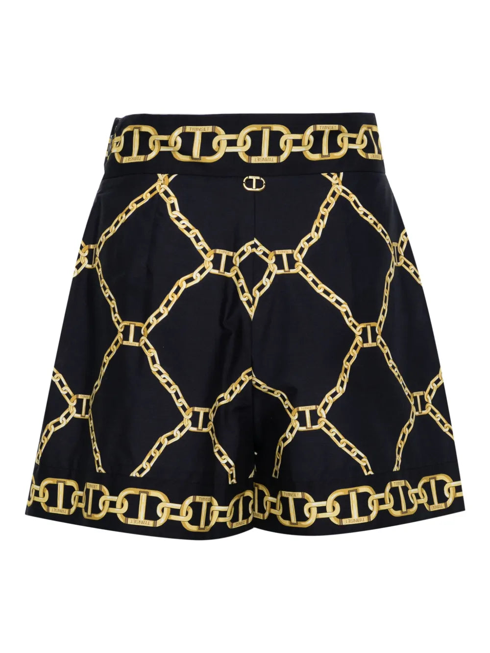 Chain-Print Wide-Leg Shorts