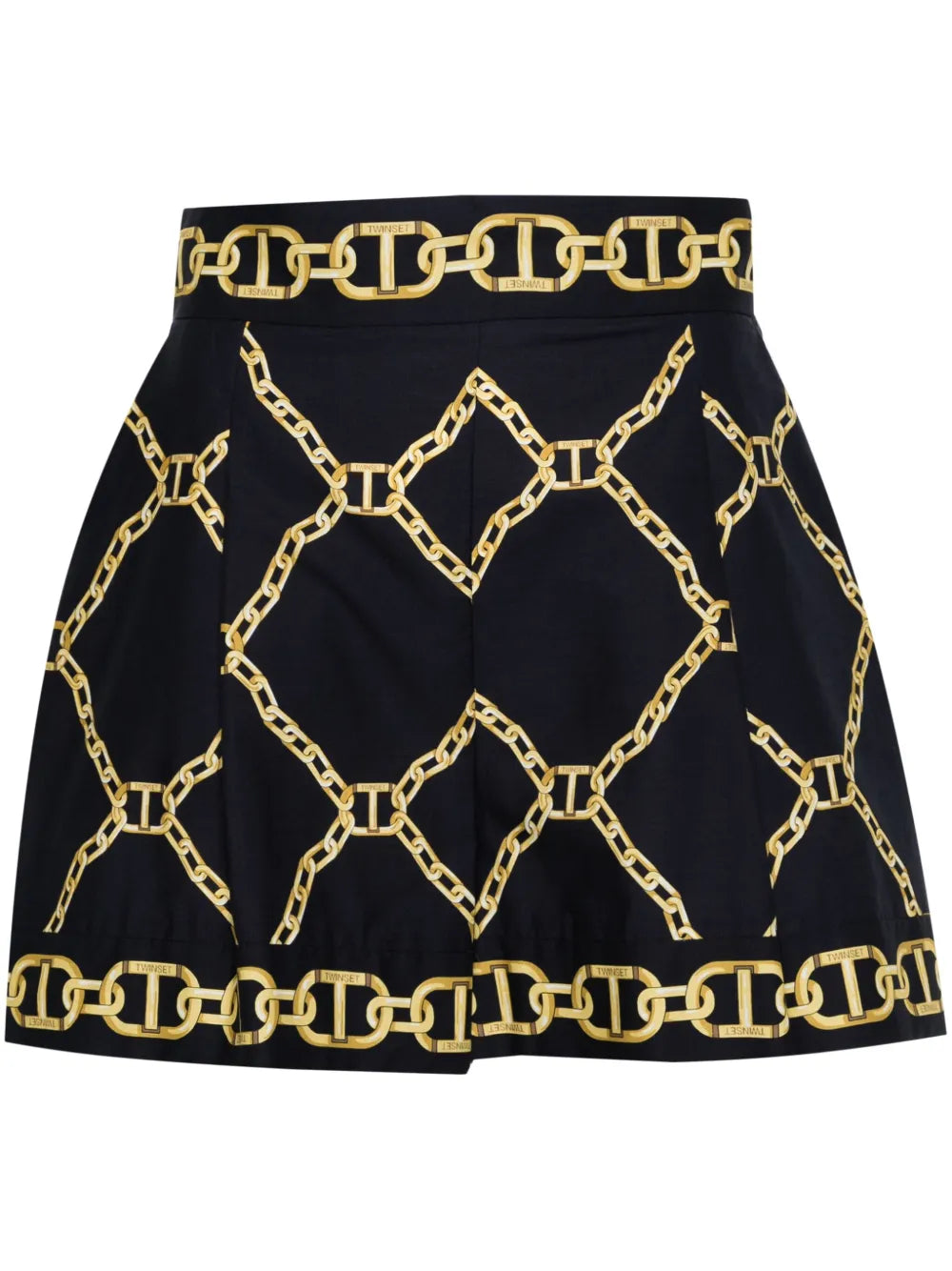 Chain-Print Wide-Leg Shorts