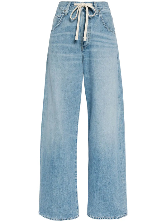 Brynn Drawstring-Waist Cotton Jeans