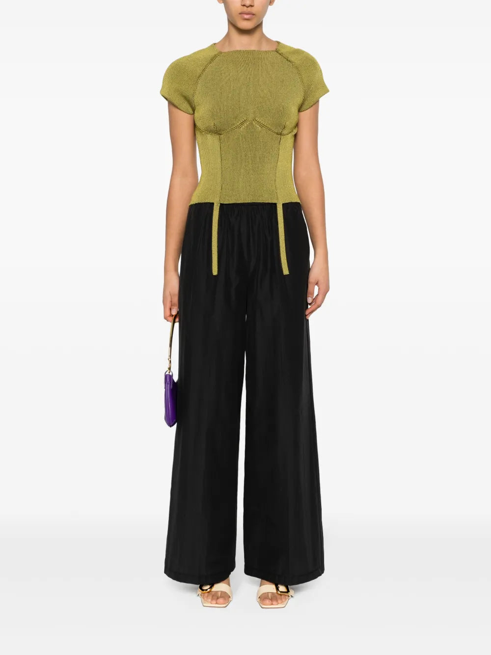 High-Waisted Wide-Leg Trousers