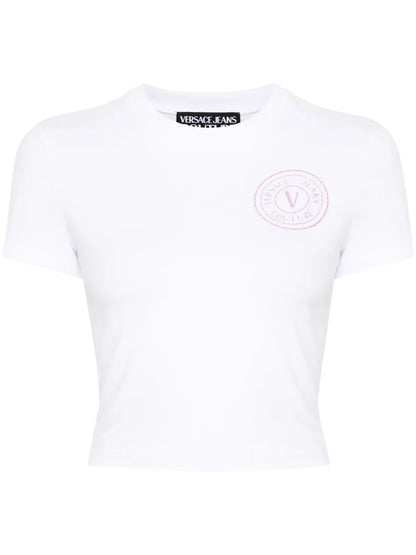 V-Emblem Glittered T-Shirt
