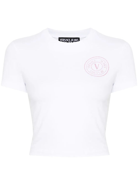 V-Emblem Glittered T-Shirt