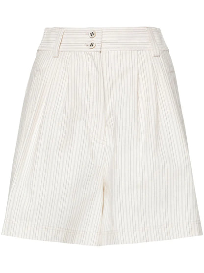 Pinstriped Cotton-Blend Shorts