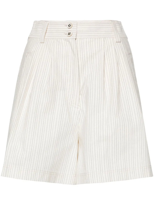 Pinstriped Cotton-Blend Shorts