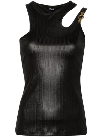 Snake-Detail Ribbed Top