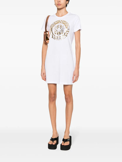 Tiger Head-Print Mini Dress