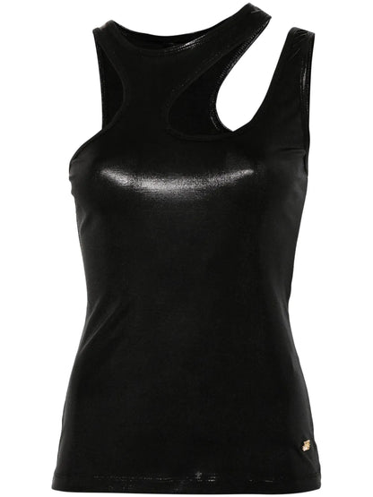 Cut-Out Lamé Top