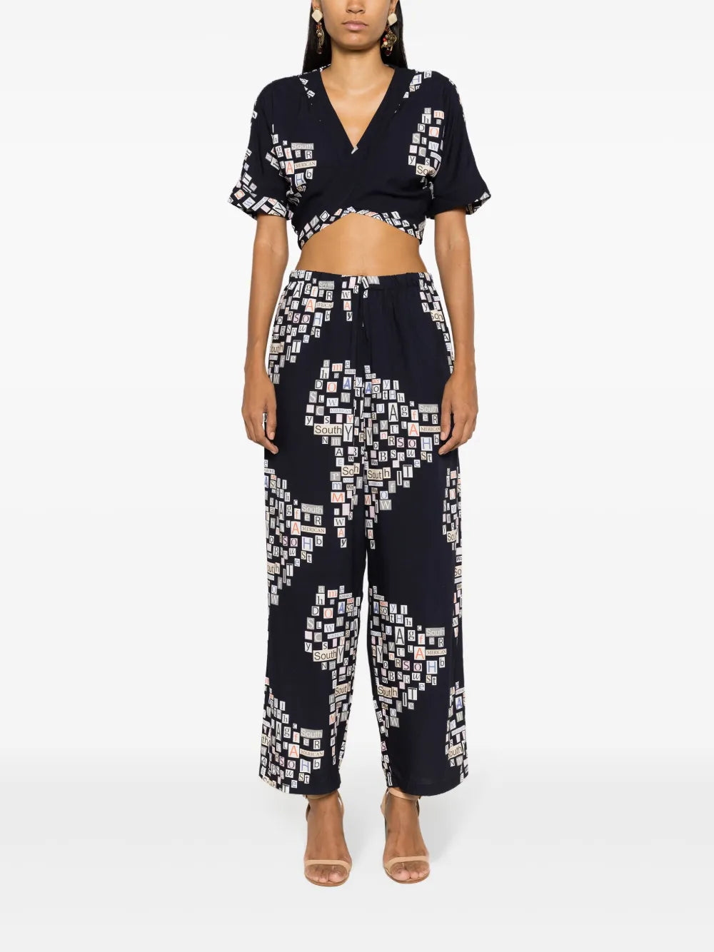 Graphic-Print Cropped Top