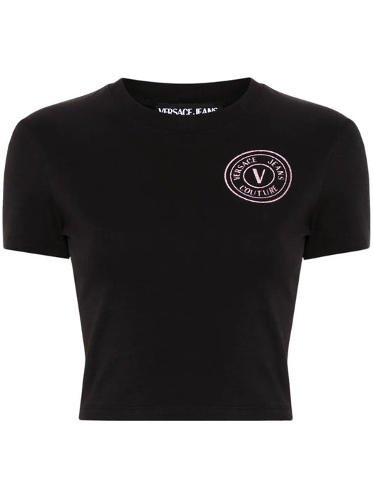 V-Emblem Glittered T-Shirt