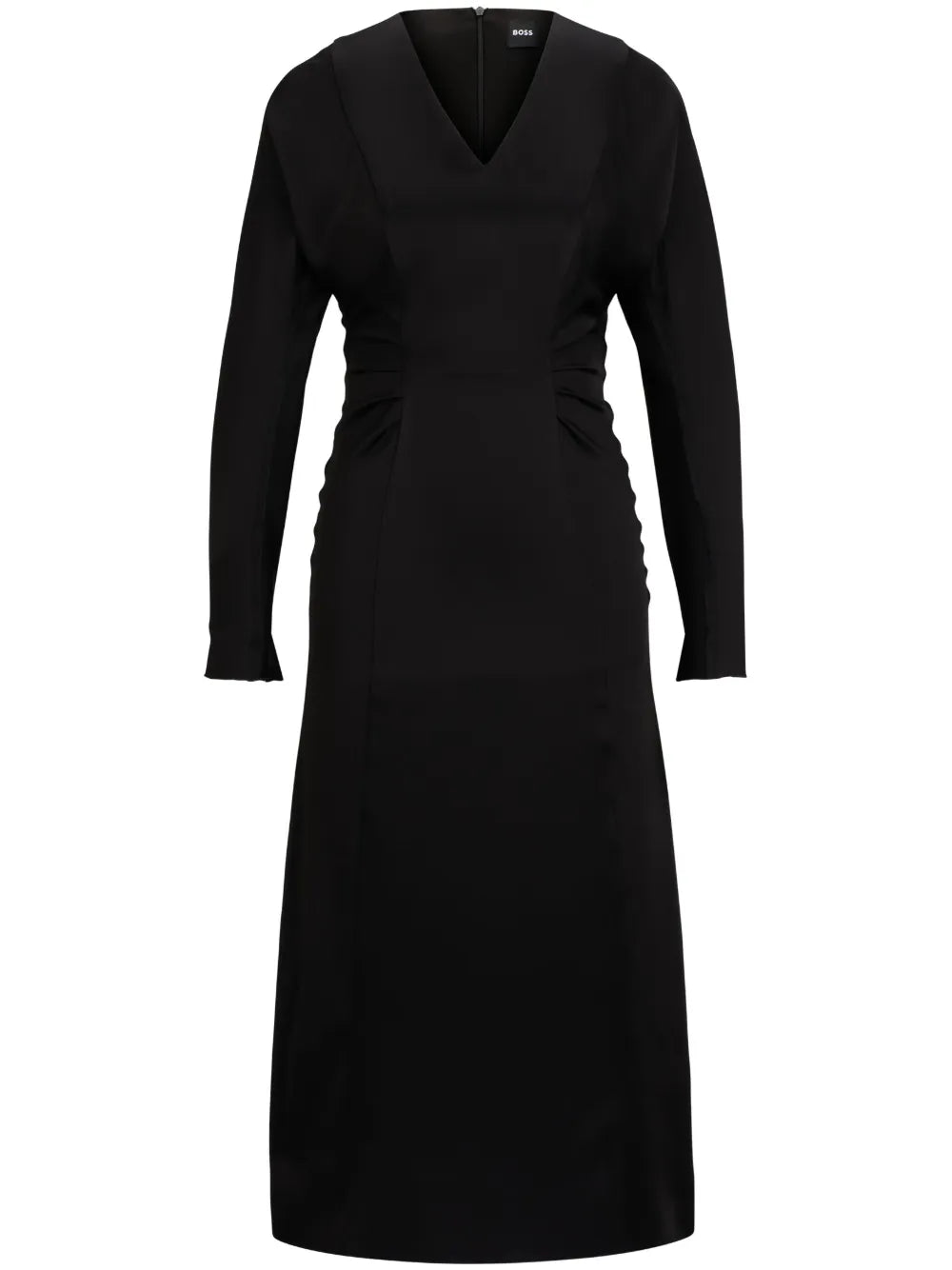 V-Neck Satin Midi Dress