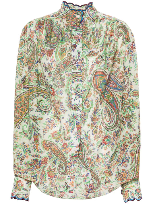 Paisley-Print Cotton Blouse