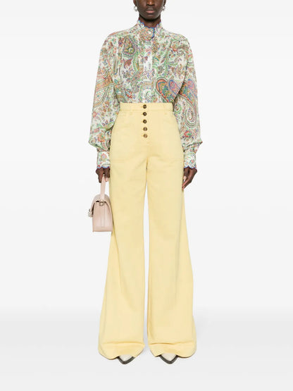 Paisley-Print Cotton Blouse