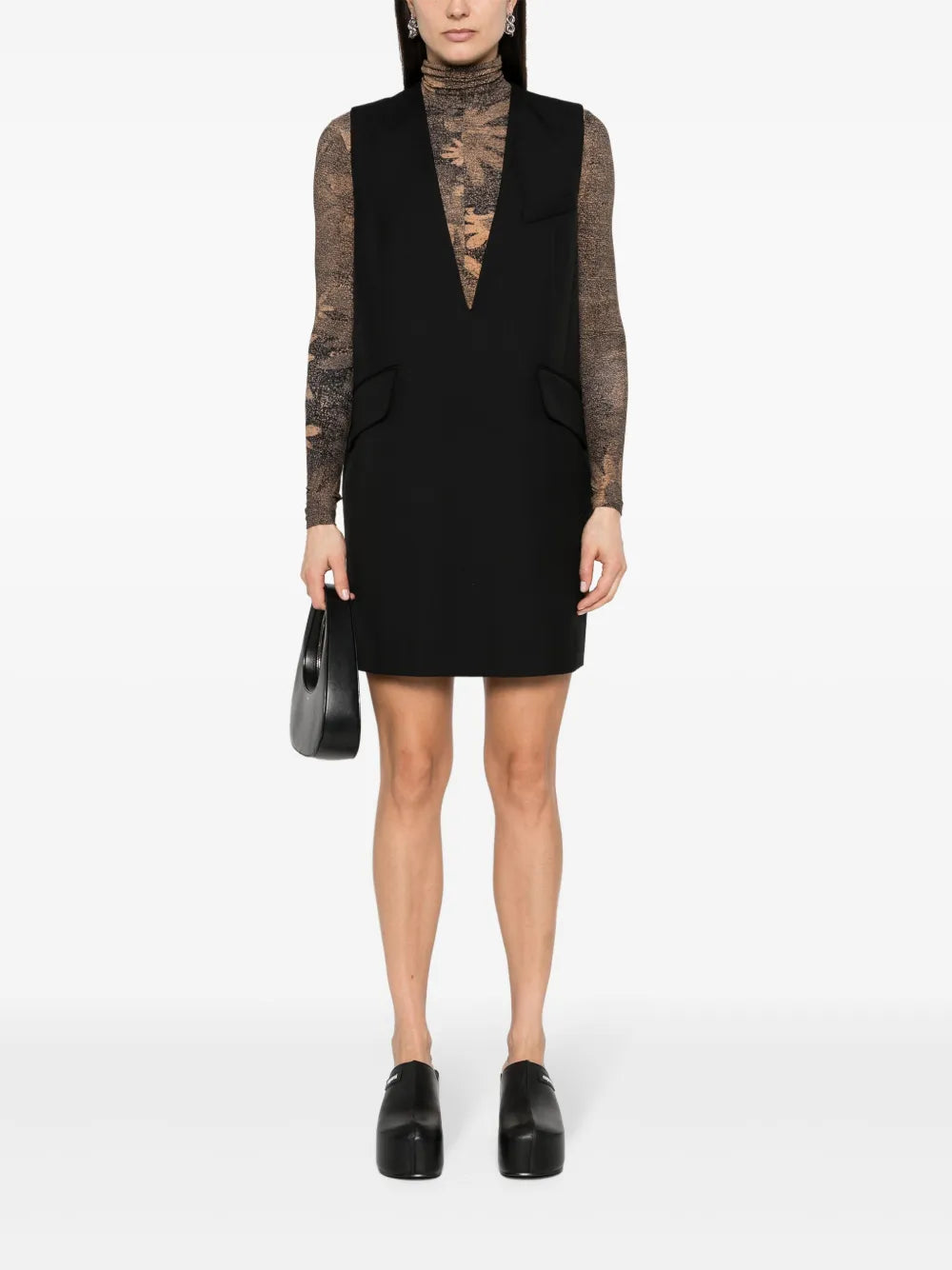 Single-Stitch-Logo Twill Mini Dress