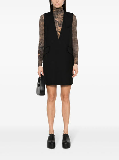 Single-Stitch-Logo Twill Mini Dress